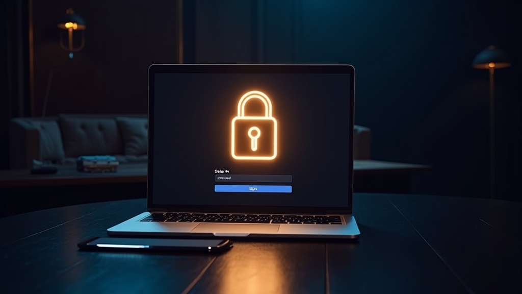 Secure casino login page with a glowing lock icon