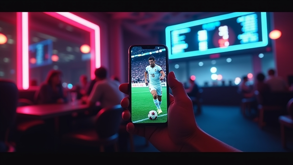 Phone showing live sports odds beside a casino-style betting screen.